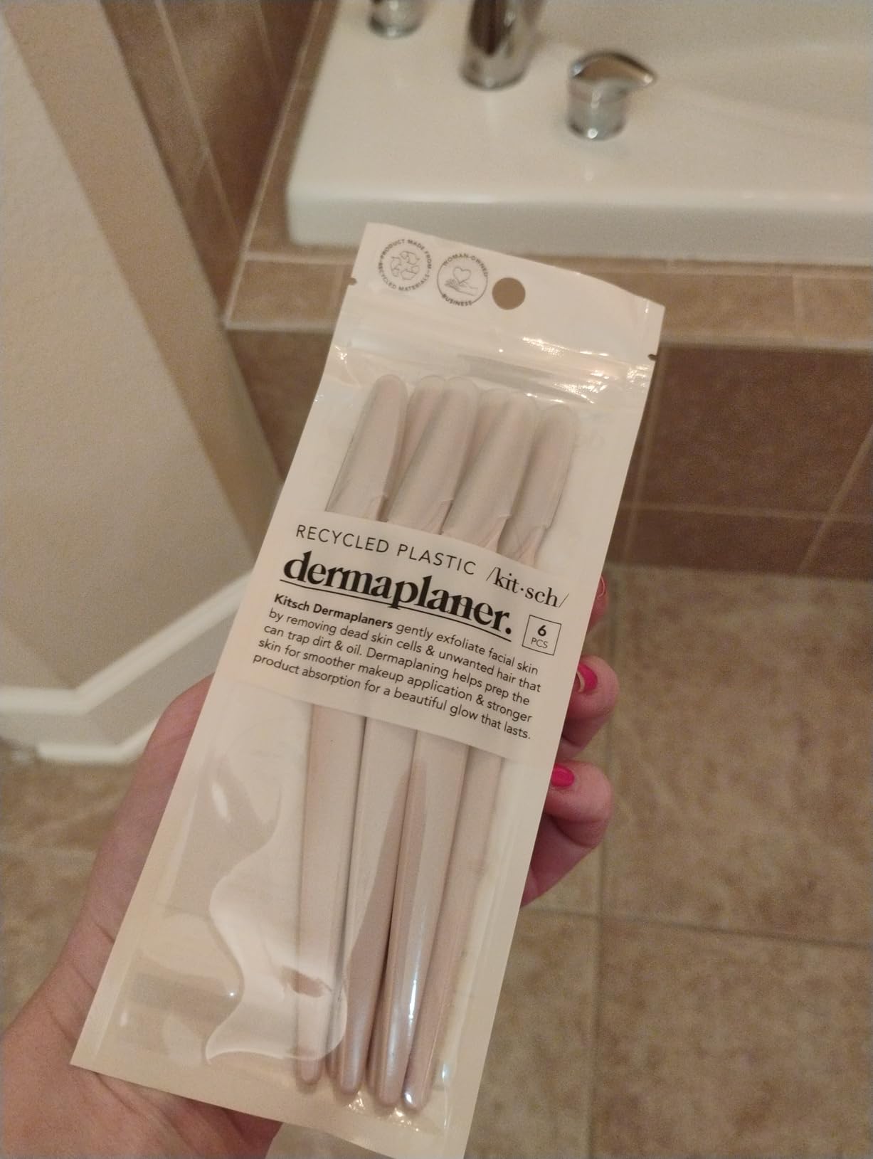 Kitsch Dermaplane Razor for Women Face – Terracotta, 6 pcs customer photo 1