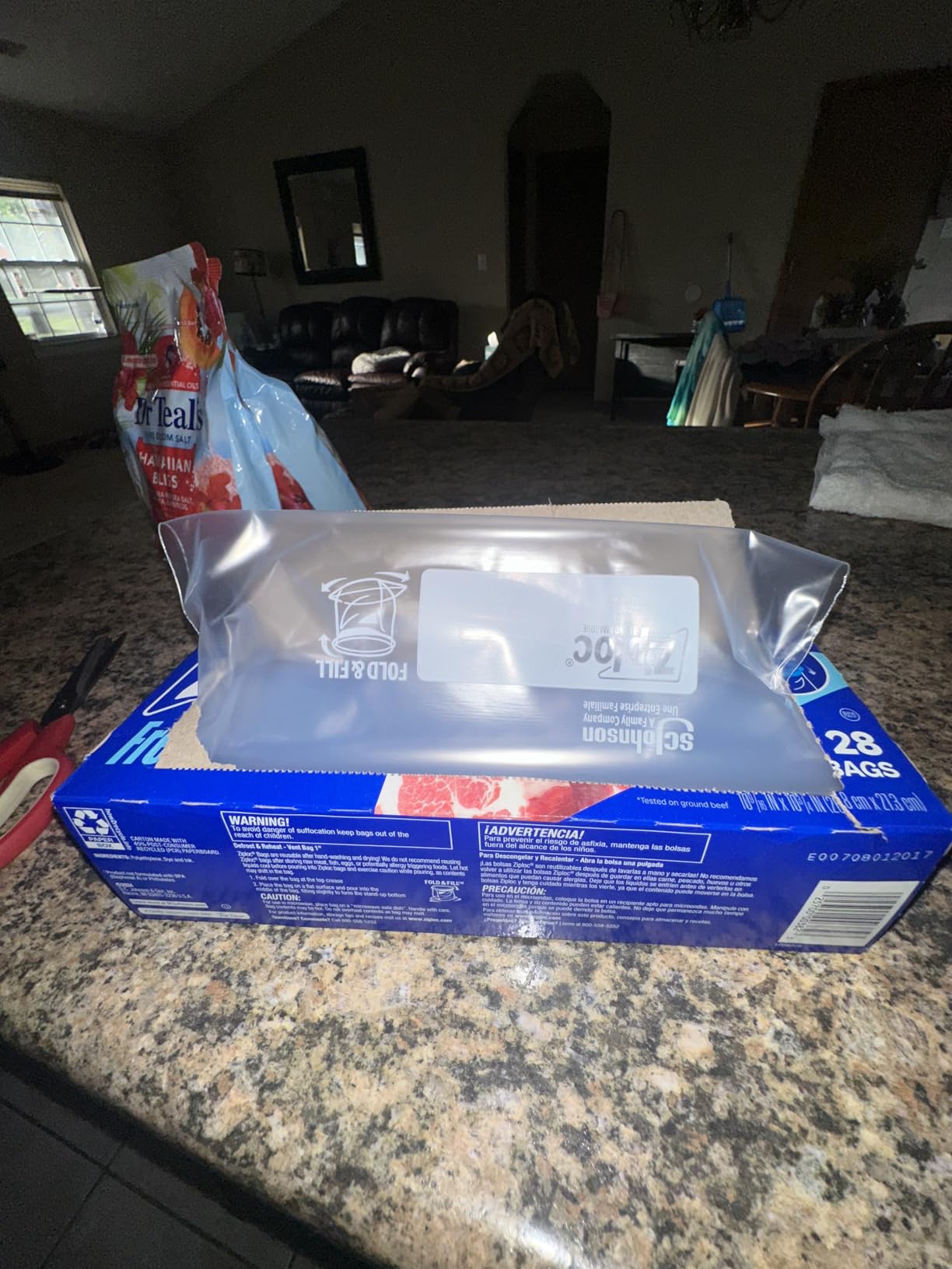 Ziploc Gallon Freezer Bags, Food Storage, Stand-Up Bottom, 66 Count customer photo 1
