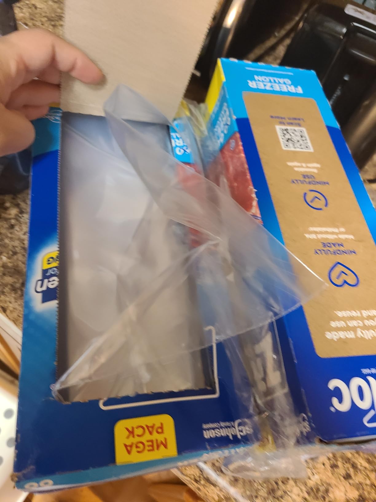 Ziploc Gallon Freezer Bags, Food Storage, Stand-Up Bottom, 66 Count customer photo 2