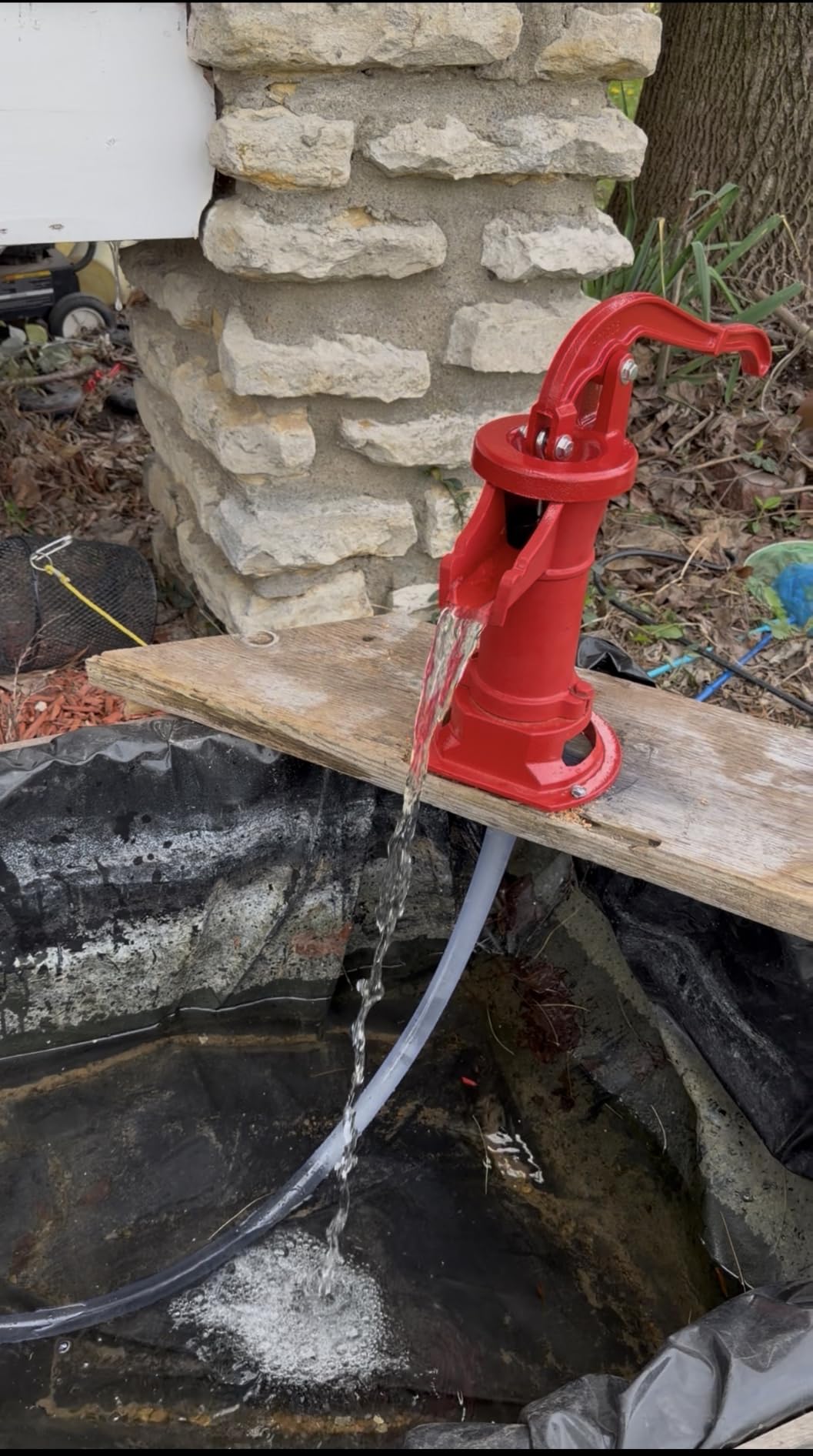 Antique Pitcher Hand Water Pump, Cast Iron Red Hand Well Pump 25ft Maximum Lift Manual Water Transfer Pump, Boost Fountain for Outdoor, Yard, Pond, Garden customer photo 1
