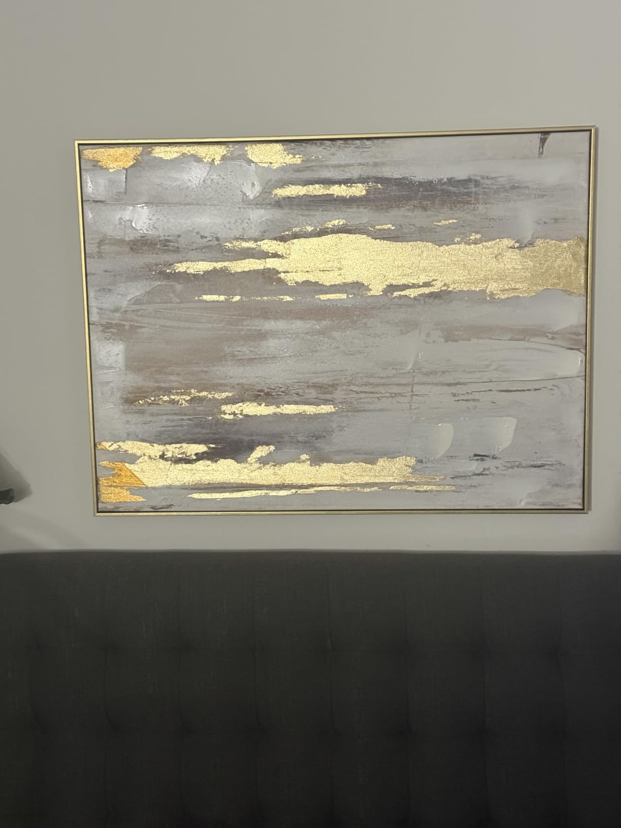 Zessonic Gold and Beige Abstract 3D Textured Foil Wall Art, 20