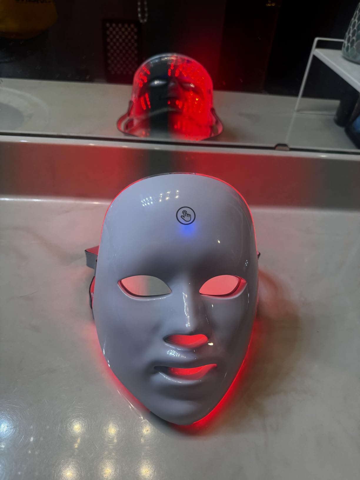 7-1 Colors Red Light Therapy For Face，LED Facial Skin Care Mask,Red Light Mask for Face, LED Facial Mask Light,Salon or Home,White. customer photo 1