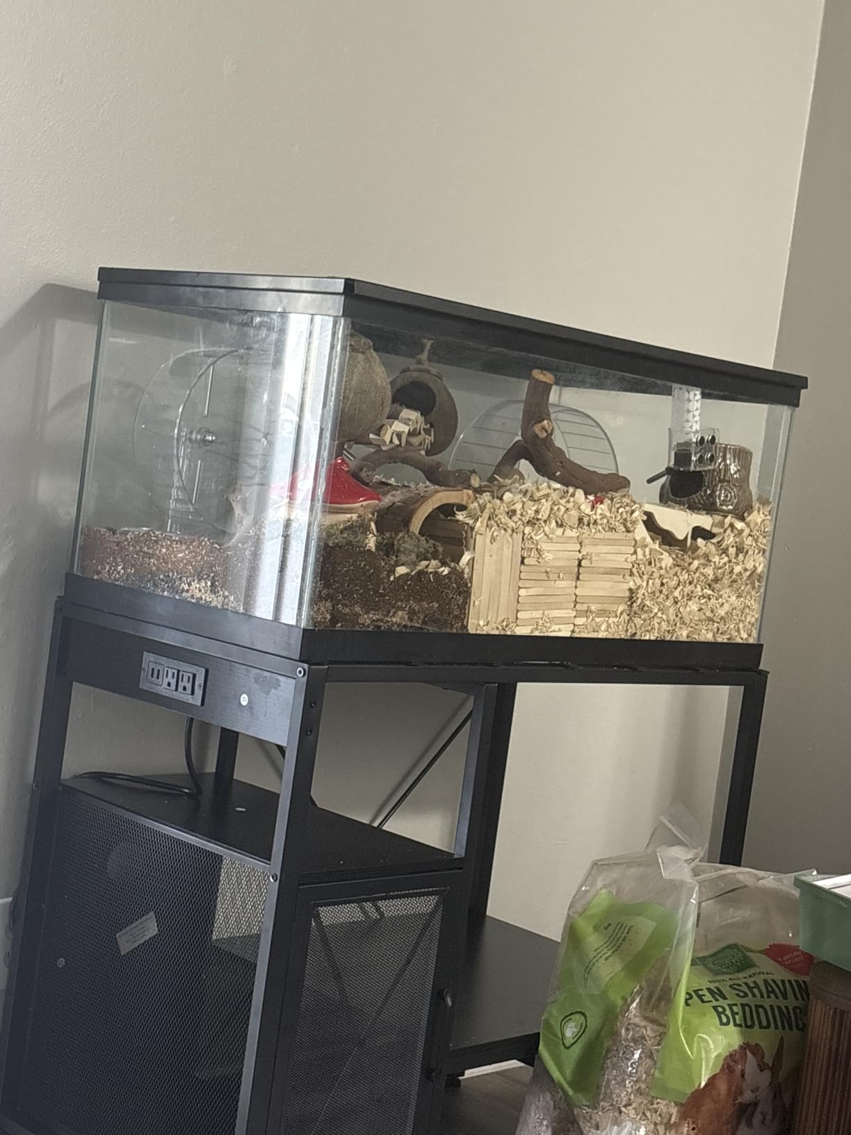 MAHANCRIS 40-50 Gallon Fish Tank Stand, Aquarium Stand with Power Outlet and Storage Cabinet, Heavy Duty Tank Stand Suitable for Turtle Tank, Reptile Terrarium, for Home Office, Black FTBK50E01 customer photo 1