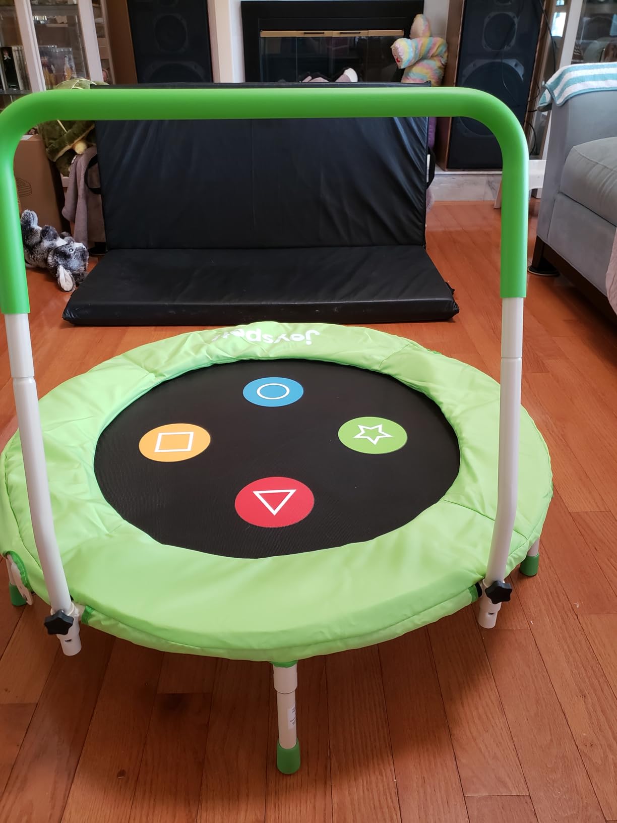 36-Inch Toddler Trampoline with Adjustable Bar, 3FT Foldable Mini Rebounder customer photo 1