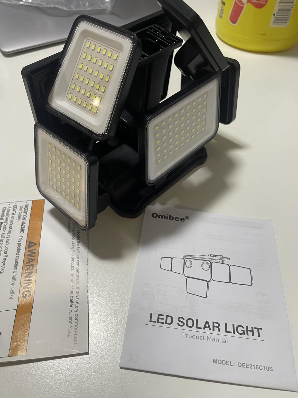 Solar Lights Outdoor, 6000LM 284 LEDs Dual Motion Sensor Solar Flood Lights 6 Heads Security Wall Lights, IP65 Waterproof, Remote Control for Garden, Outside, Backyard, 2 Pack customer photo 2