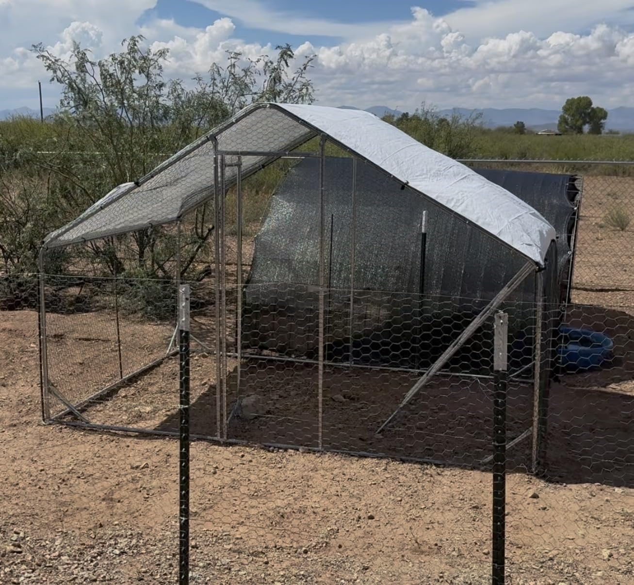 CHIKENCOOP 2-Room Metal Chicken Coop Run, Hardware Cloth, Solar Light customer photo 2