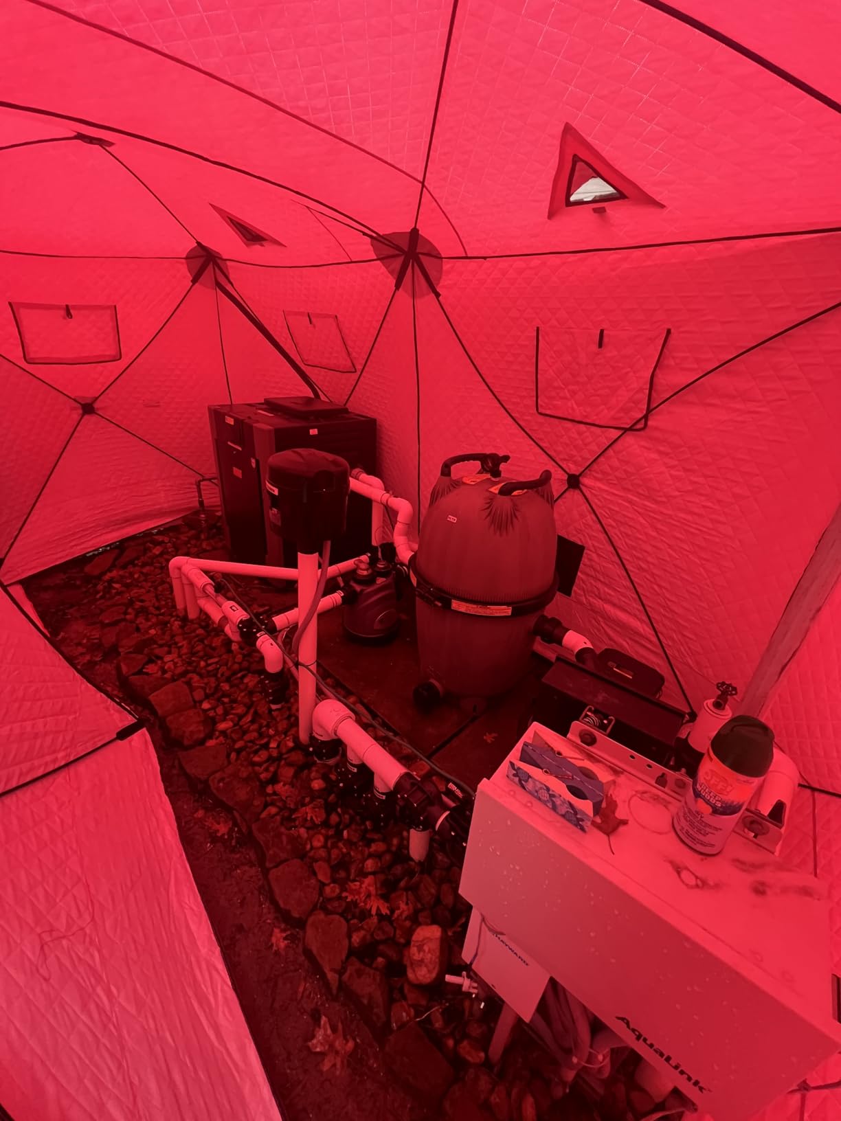 Garvee Pop Up Ice Fishing Tent Insulated Ice Fishing Shelter Portable Hub-Style Shelter Shanty Windproof and Warm, Multiple Sizes for 3-4 Person, Blue, 6x6x6.6 Ft customer photo 2