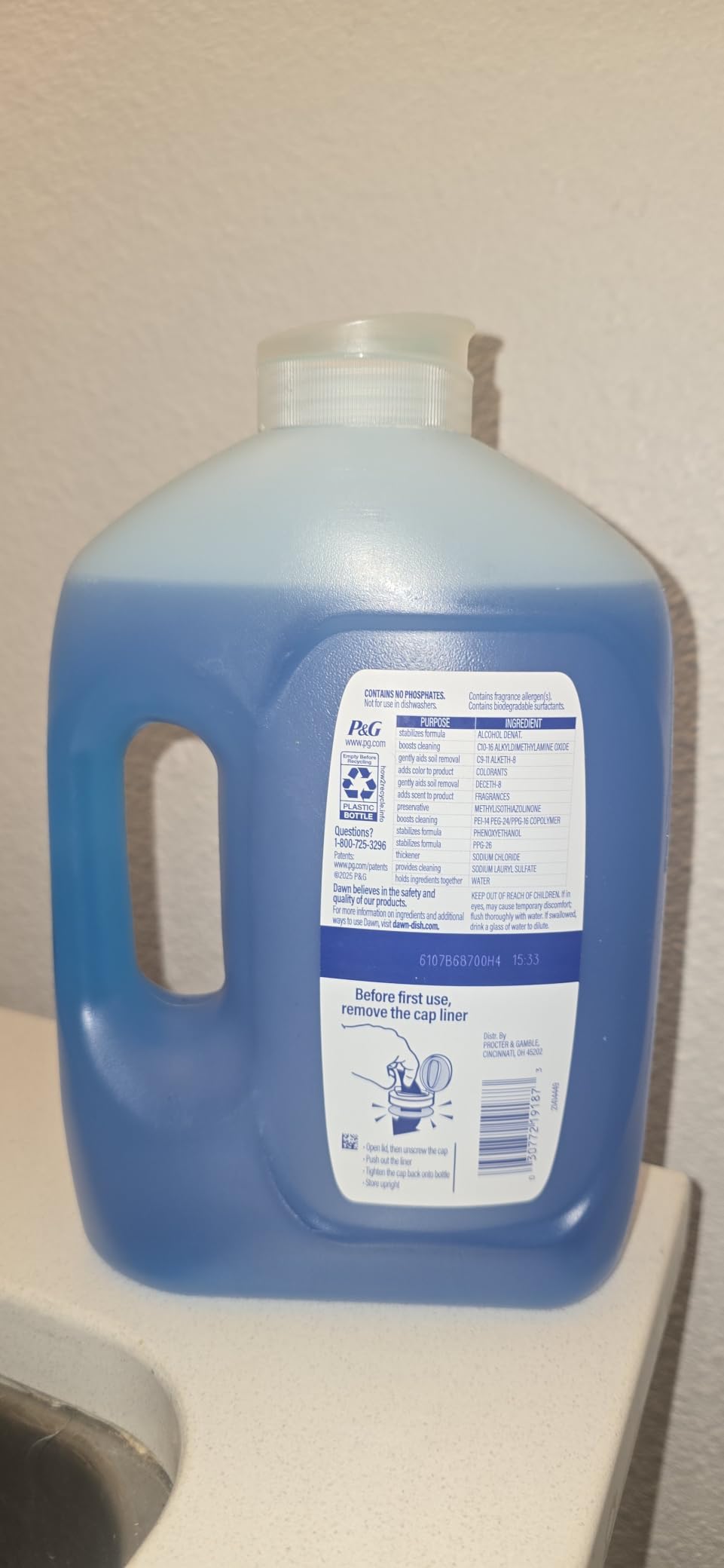 Dawn Ultra Dish Soap Refill Jug, Large Size Original Blue Liquid Dishwashing Detergent, Powerful Dish Soap for Grease, 51.5 oz customer photo 2