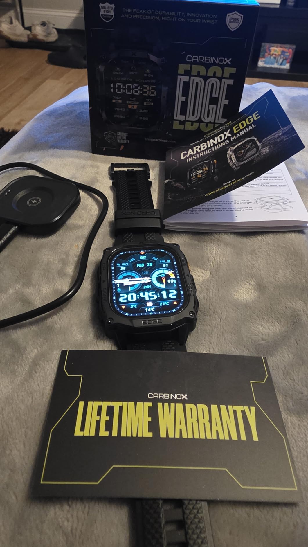 CARBINOX Edge Military Smart Watch for Men, Fitness Tracker, GPS, Black customer photo 1