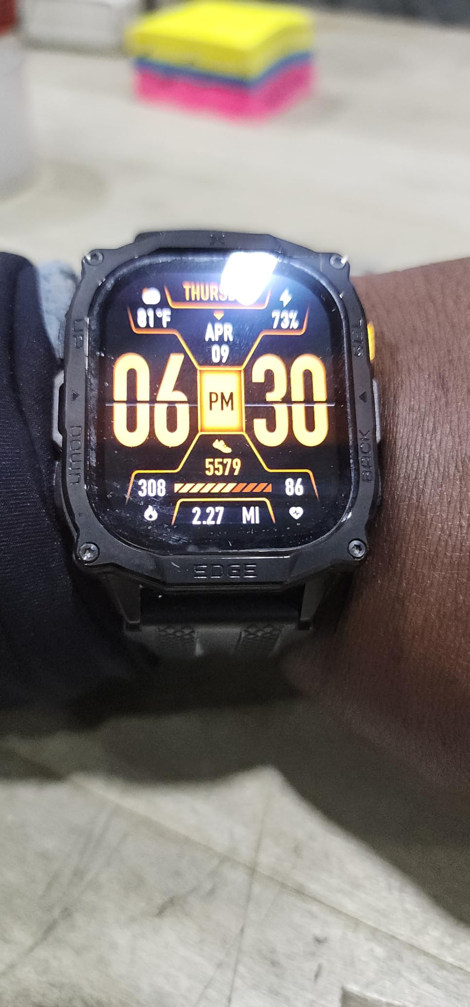 CARBINOX Edge Military Smart Watch for Men, Fitness Tracker, GPS, Black customer photo 2