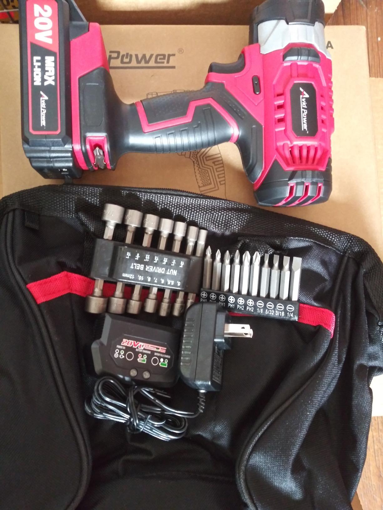 AVID POWER 20V Cordless Brushless Impact Driver Kit 1/4