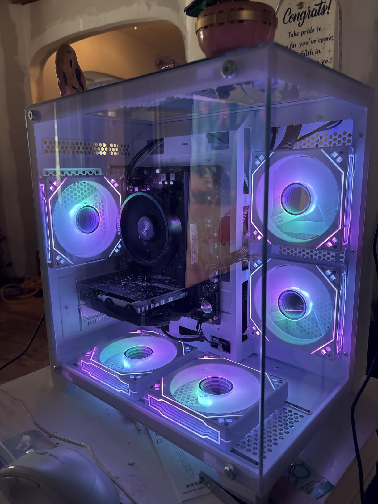 Gaming PC Desktop Computer, GeForce RTX 3050 8GB GDDR6, Ryzen 7 4700LE customer photo 1