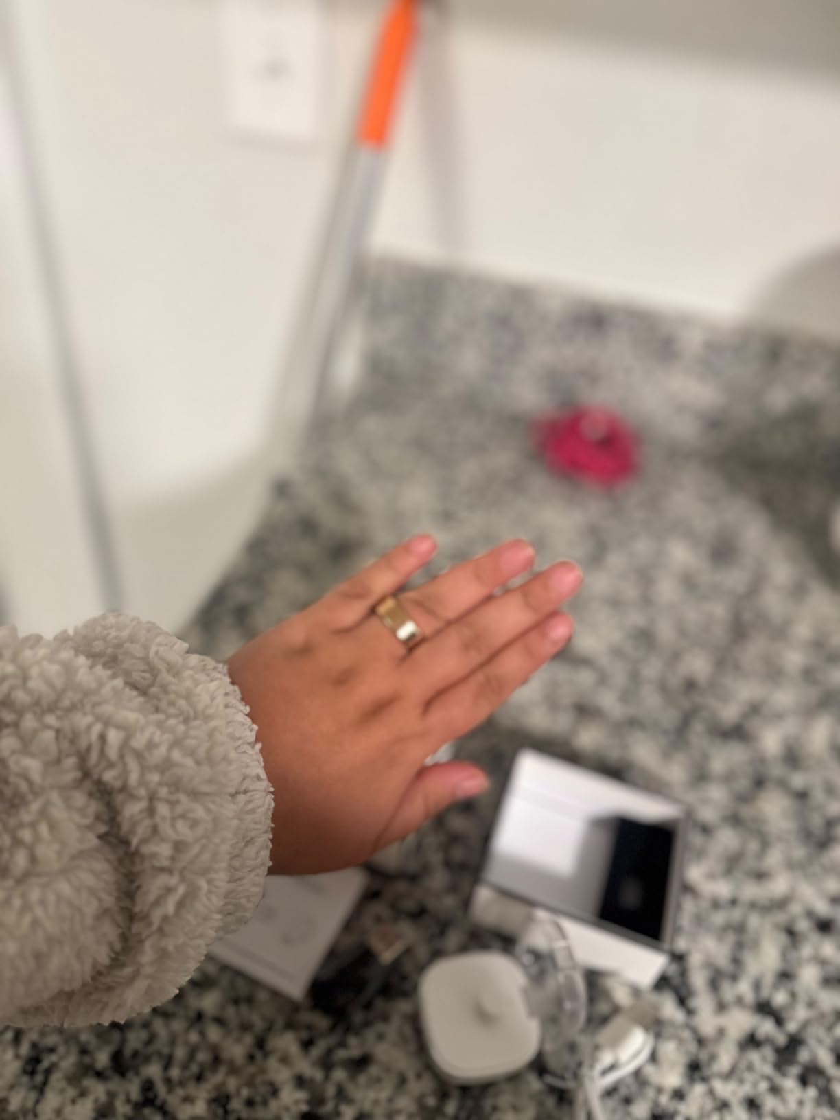 Smart Ring Health Monitor for Sleep Stress Exercise Tracking, IP68 Waterproof, Long Battery Life, No Subscription, Works with iOS Android, Suitable for daily use, exercise and play. (Silver, 12) customer photo 1