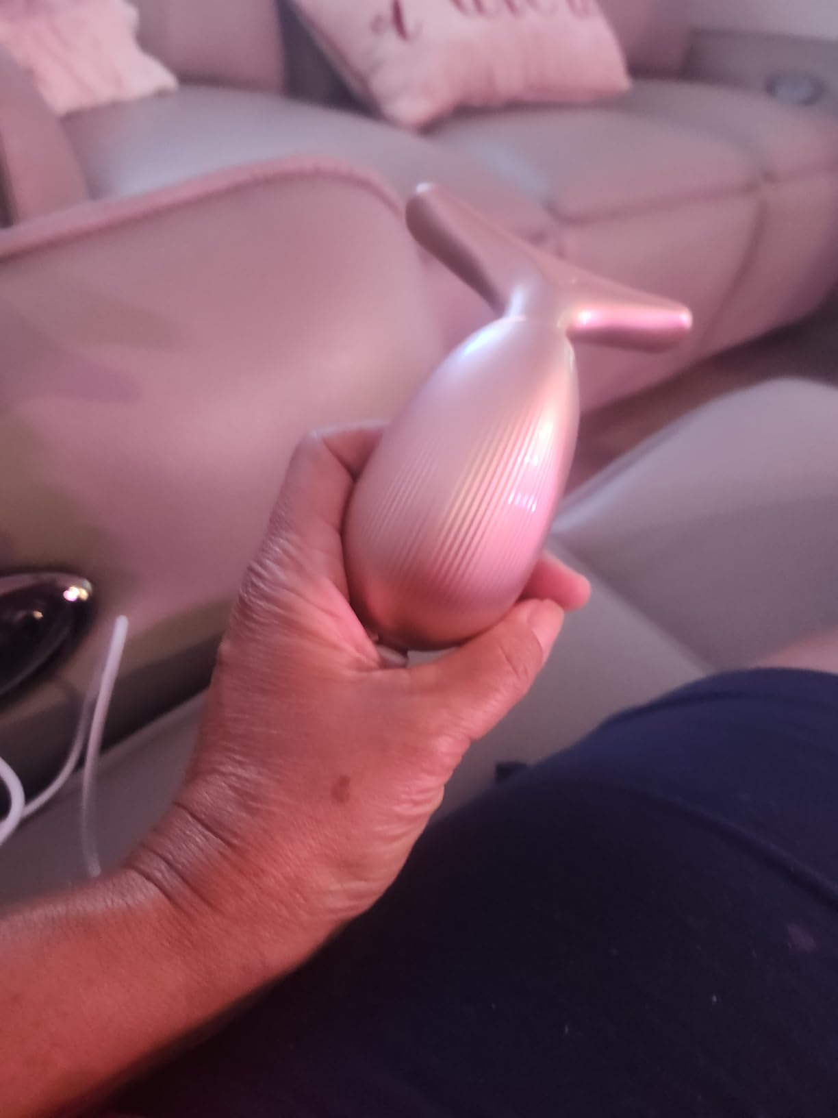 Red Light Therapy for Face and Neck, 7 Color Light Based Face Massager Tool, Portable Skin Care Tool for Firming, Tightening and Lifting, Gifts for Women & Men (White) customer photo 2