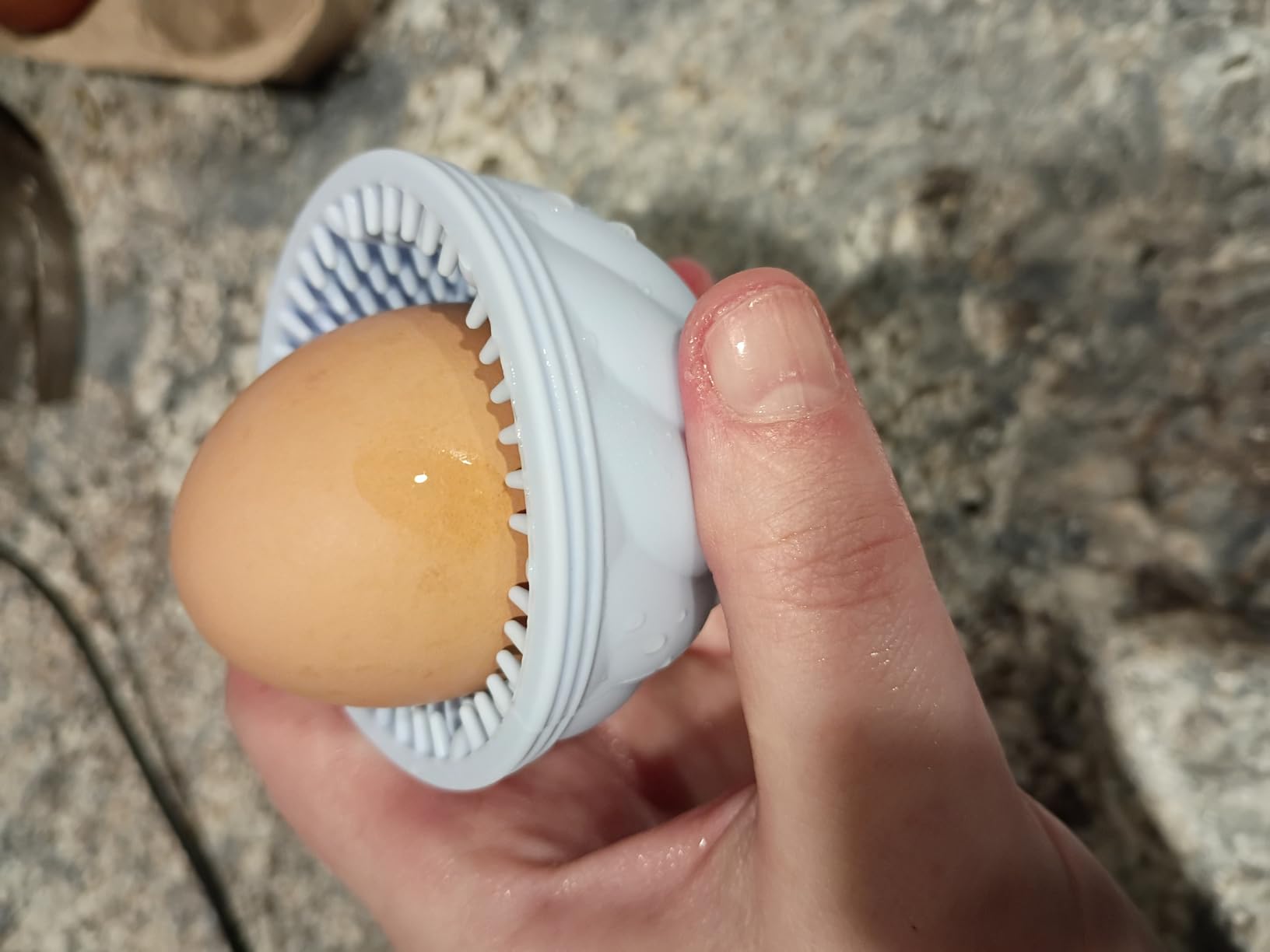 Egg Washer for Fresh Eggs, Silicone Egg & Vegetable Scrubber customer photo 1